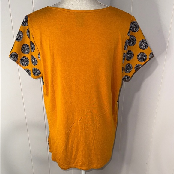 Ann Taylor Factory Mustard and Black Patterned Blouse - Picture 3 of 4
